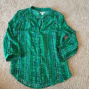 Green Polka Dot Blouse